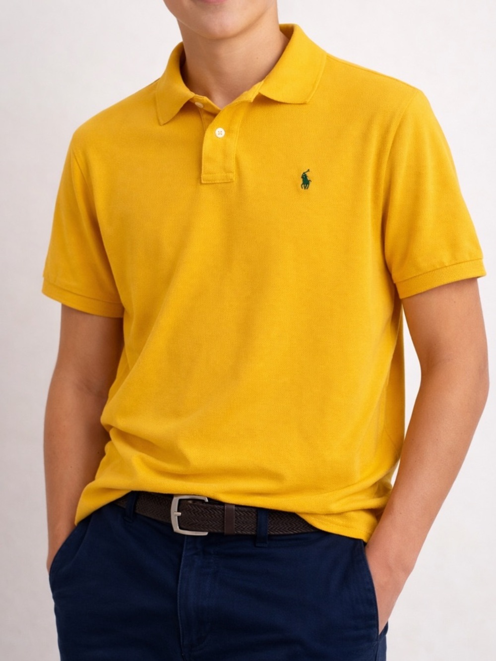 Boys Polo Ralph Lauren Mustard Yellow Polo Shirt | Size L (18–20)